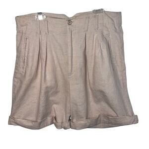 Kikomo  juniors size 13/14 pleated khaki linen Bermuda granola girl shorts